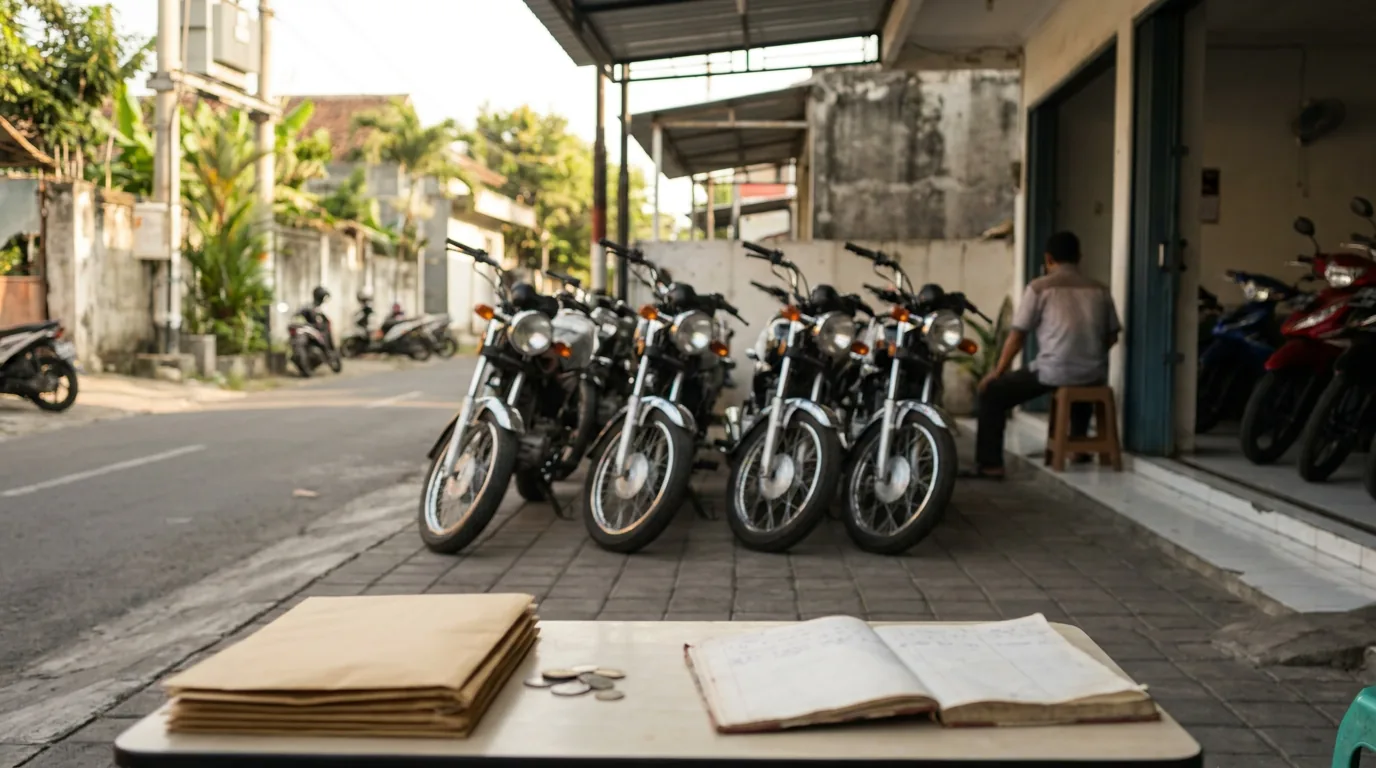Dealer motor yang sepi pembeli sebagai gambaran nyata turunnya sentimen masyarakat terhadap pembelian barang tahan lama.