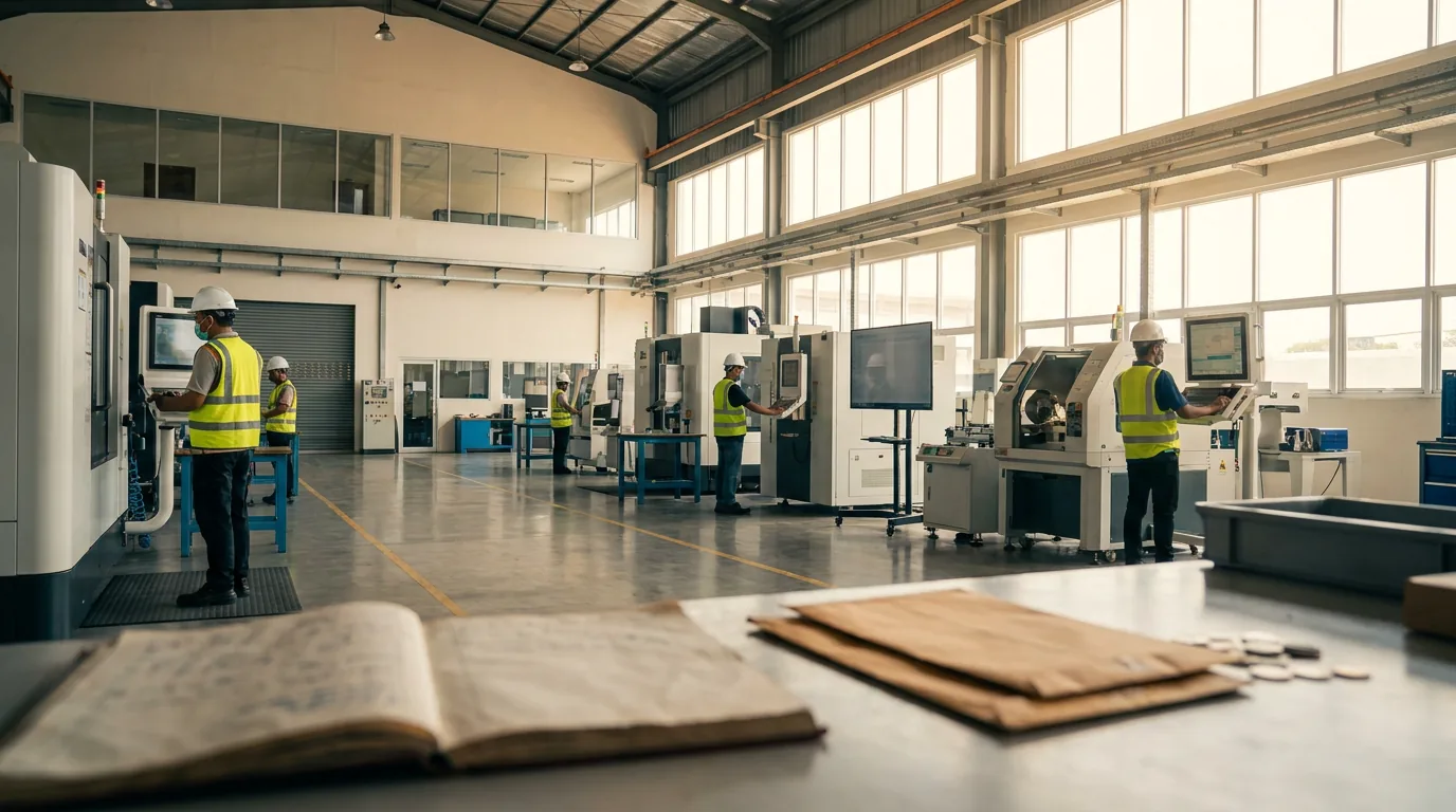 Aktivitas di dalam pabrik manufaktur modern di Indonesia yang beroperasi penuh, mencerminkan roda ekonomi riil yang terus berputar kencang.
